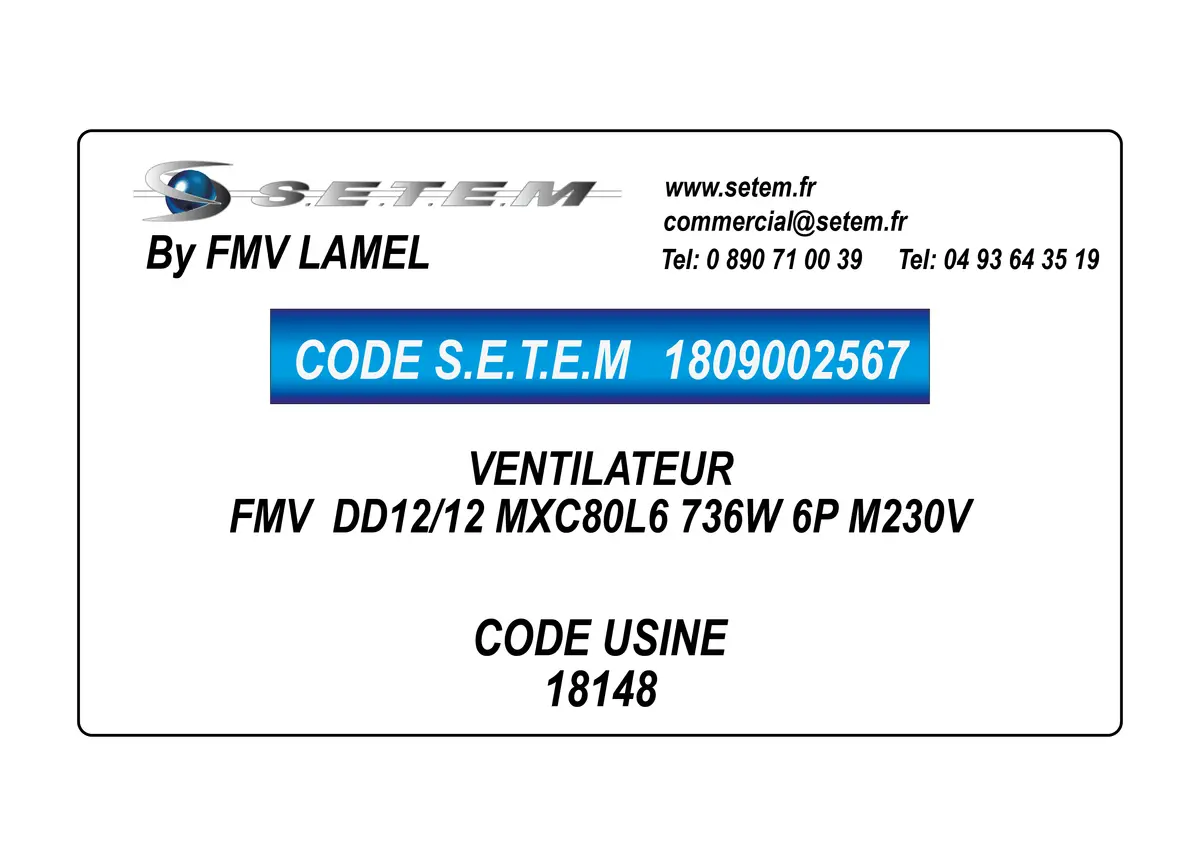 1809002567-VENTILATEUR FMV DD12/12 MXC80L6 736W 6P M230V *18148*