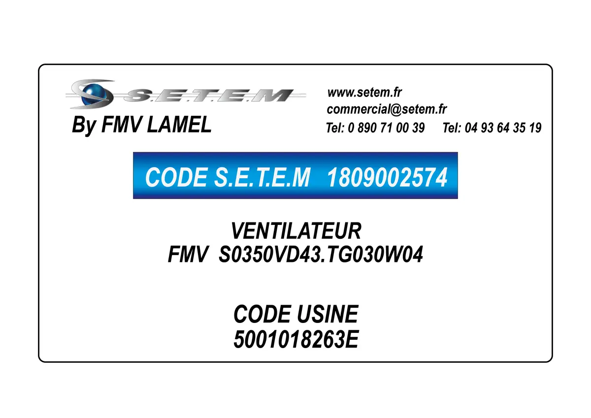 1809002574-VENTILATEUR FMV S0350VD43.TG030W04 *5001018263E*