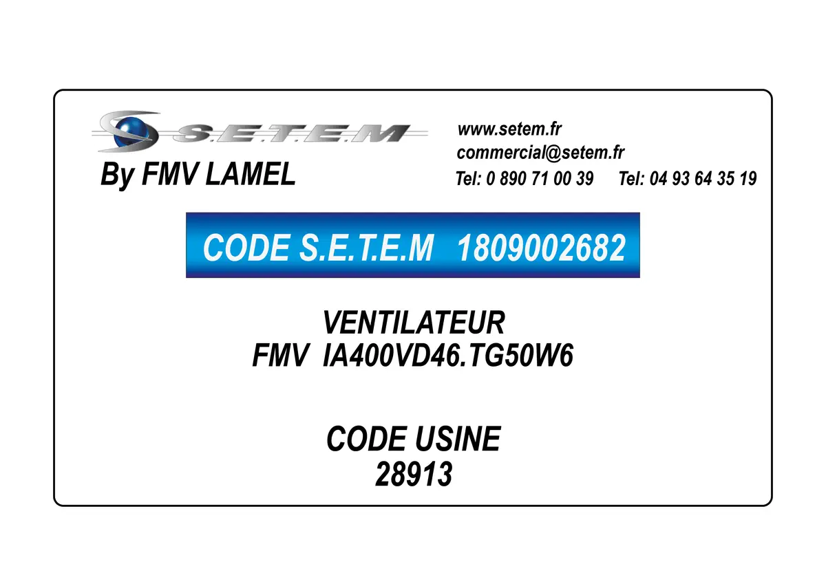 1809002682-VENTILATEUR FMV IA400VD46.TG50W6 *28913*