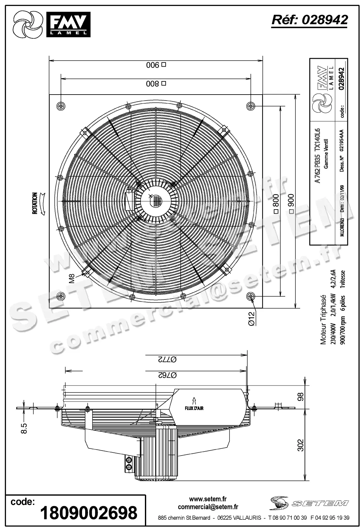 1809002698-VENTILATEUR FMV IA762PB35.TX140L6 *28942*