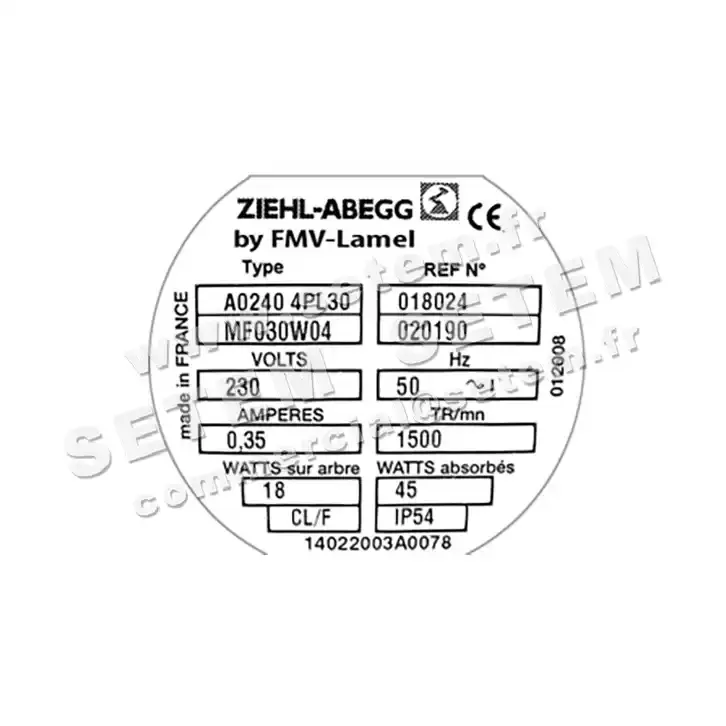 1809002801-VENTILATEUR FMV A0240.4PL30.MF030W04 *18024* 5