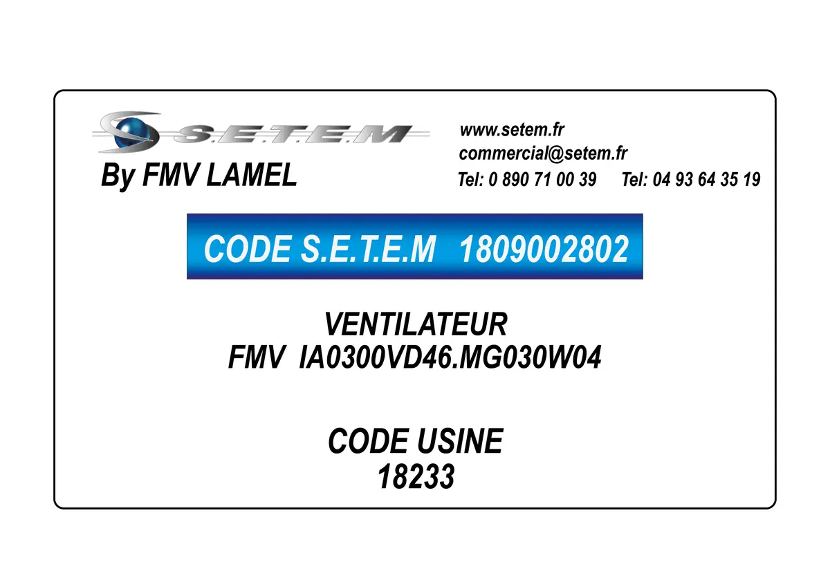 1809002802-VENTILATEUR FMV IA0300VD46.MG030W04 *18233*