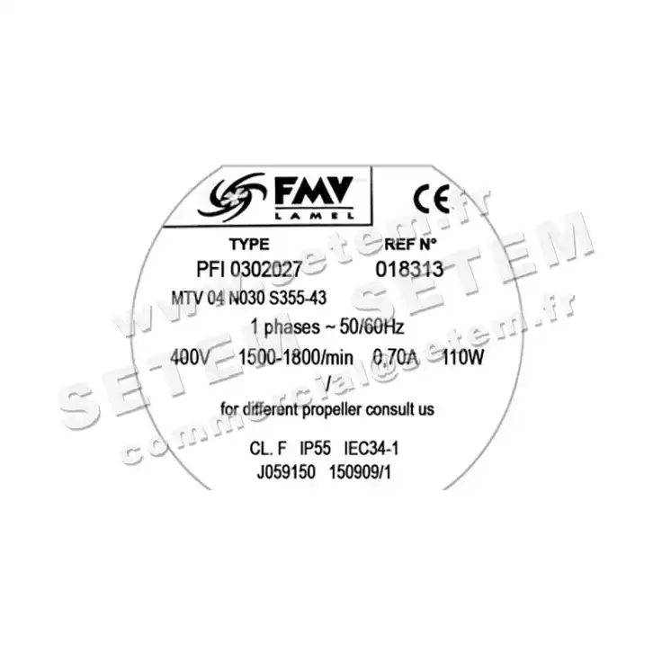 1809003002-VENTILATEUR FMV MTV04N030S355.43 "PFI0302027" *18313* 3