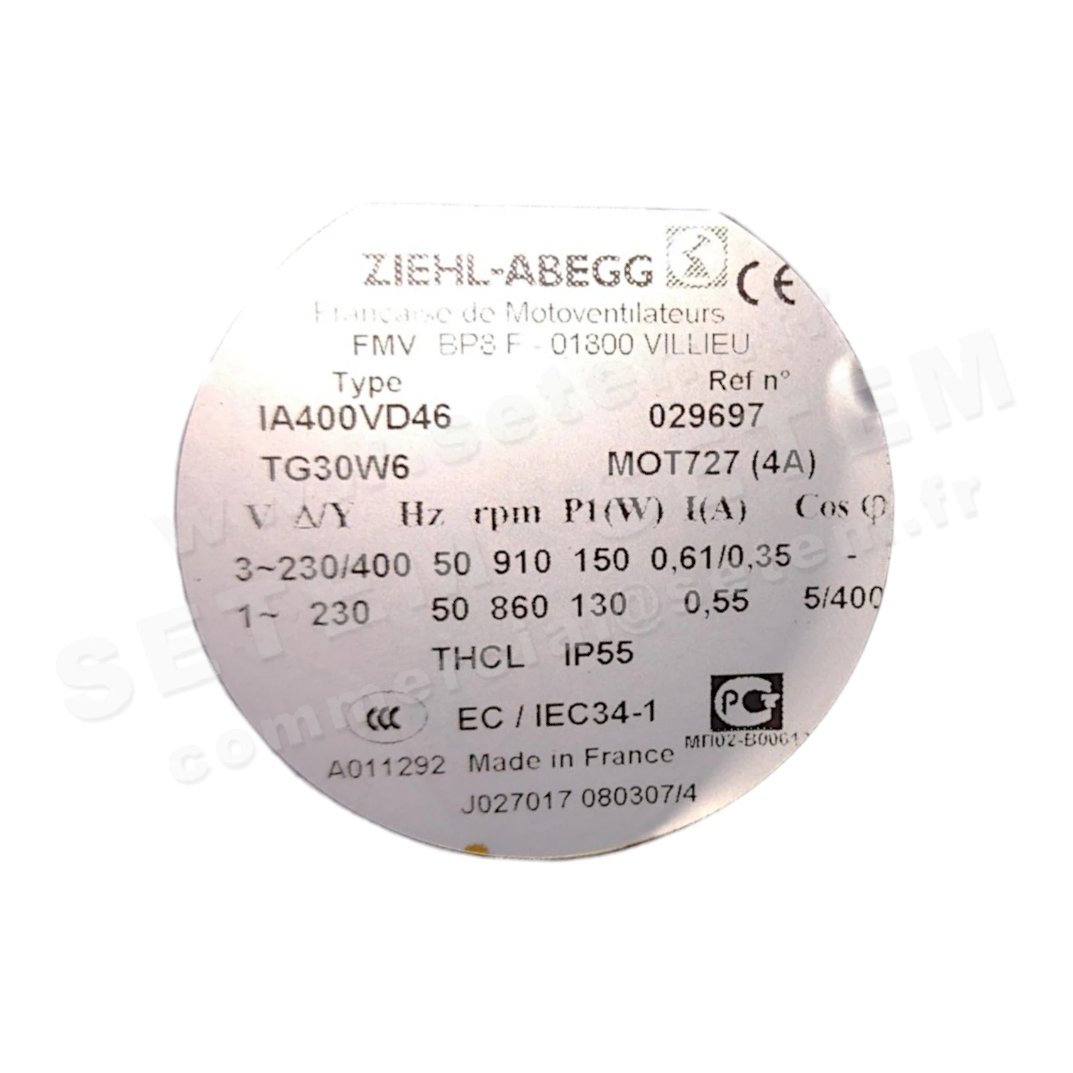 1809003885-VENTILATEUR FMV IA400VD46.TG30W6 MOT727 *29697*