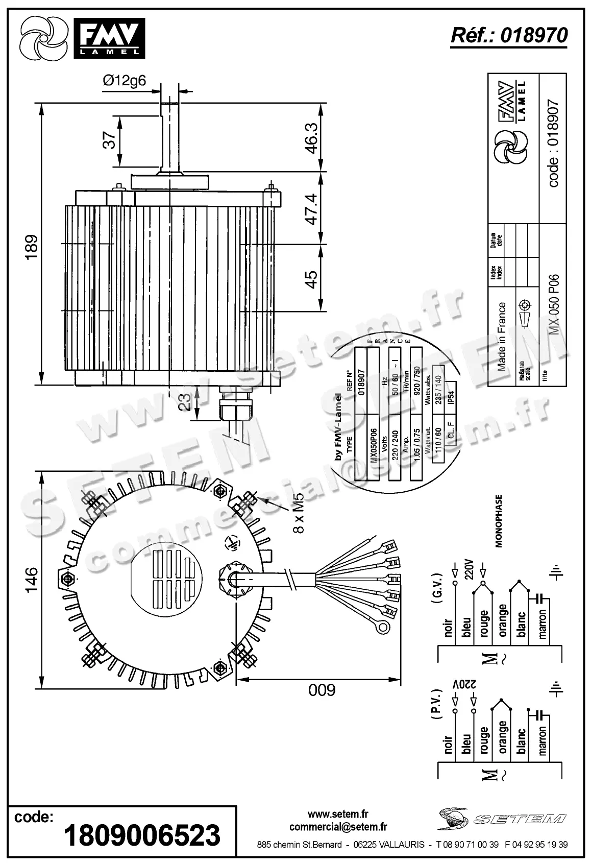 1809006523-MOTEUR FMV MX050P06 *18907* 2