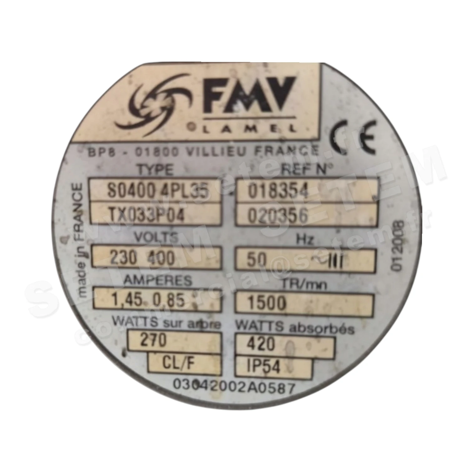 VENTILATEUR S0400.4PL35.TX033P04 020356 *018354*