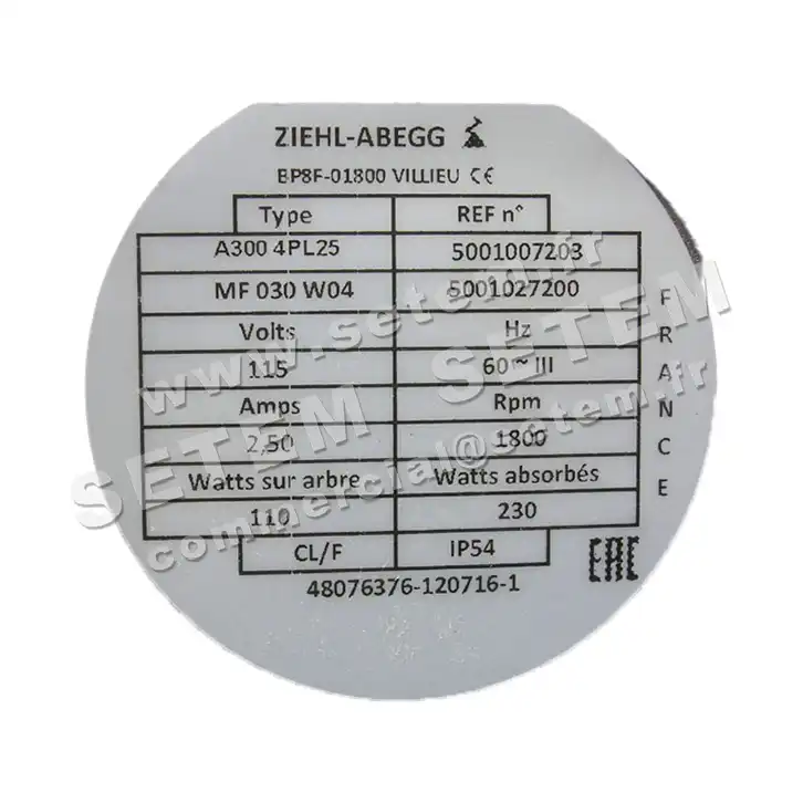 1809007203-VENTILATEUR FMV A0300.4PL25.MF030W04 *5001007203* 4