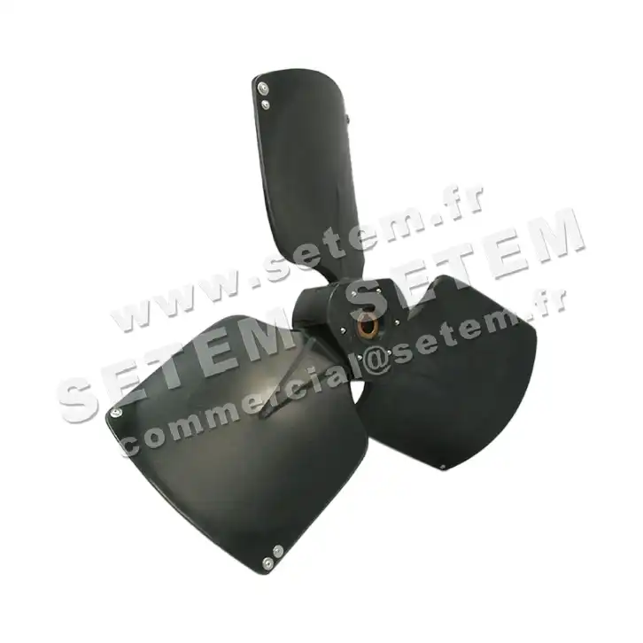 1809009009-HELICE 3 PALES PLASTIQUE D710MM 25° A24 SUR VENTILATEUR FMV KMGV3/710.25 2
