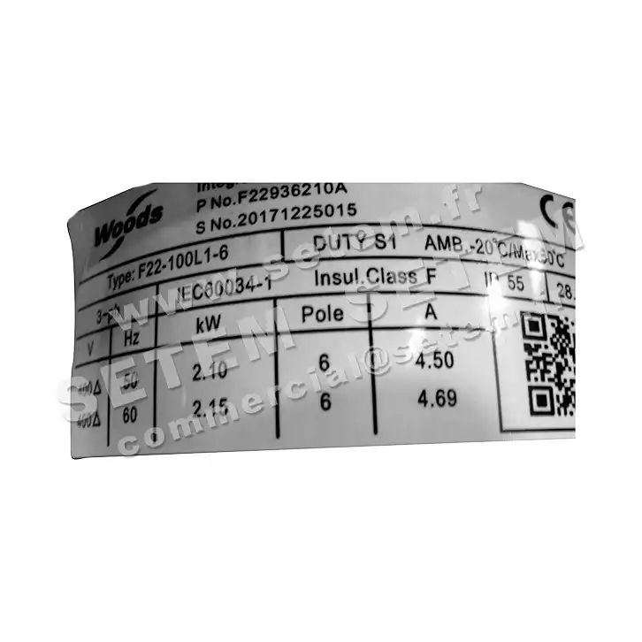 1810000001-MOTEUR WOODS F22.100L1.6 *F22936210A*