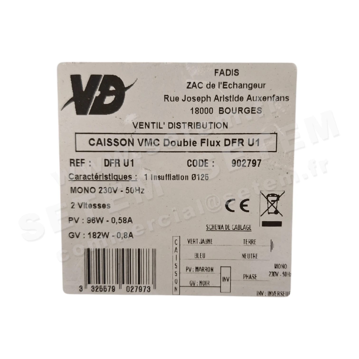CAISSON VMC DFRU1 *902797*