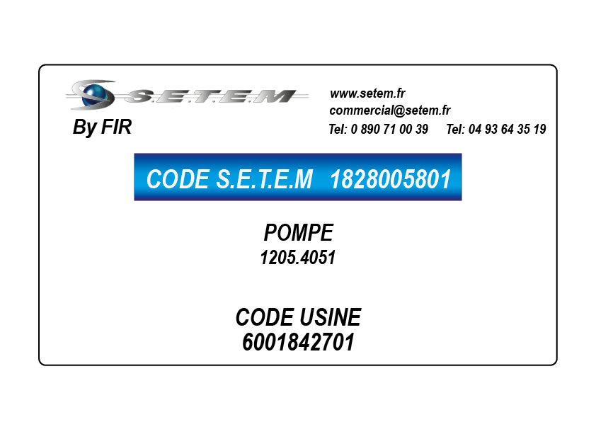 POMPE 1205.4051 *6001842701*