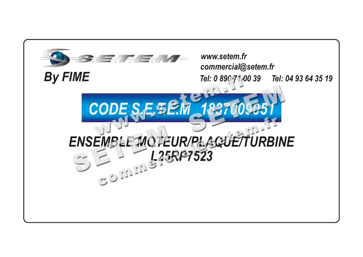 1837009051-ENSEMBLE MOTEUR FIME /PLAQUE/TURBINE * L25RP7523 * 4