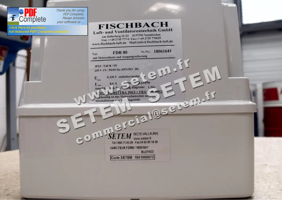 1841000072-VARIATEUR FDR80 FISCHBACH 18061641 2