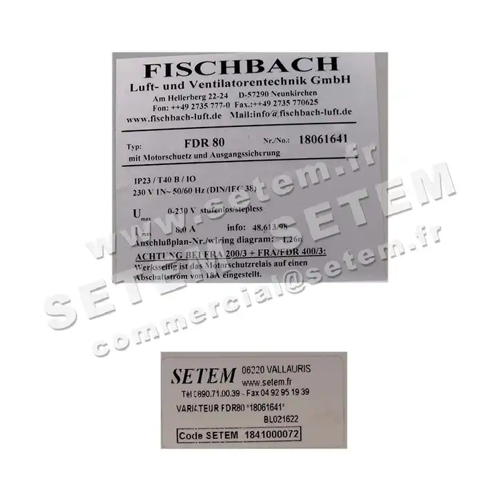 1841000072-VARIATEUR FDR80 FISCHBACH 18061641 2