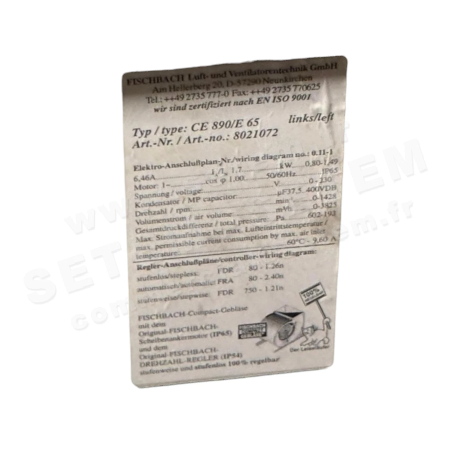 1841001694-VENTILATEUR FISCHBACH CE890/E65LG
