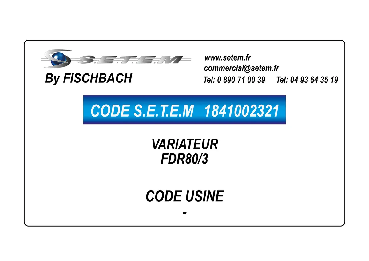 1841002321-VARIATEUR FDR80/3 FISCHBACH