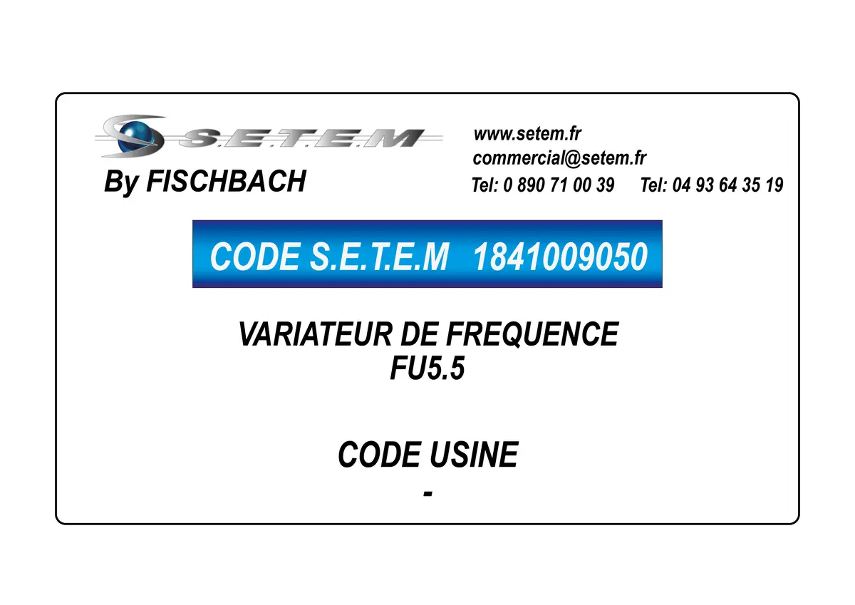 1841009050-VARIATEUR DE FREQUENCE FU5.5 FISCHBACH