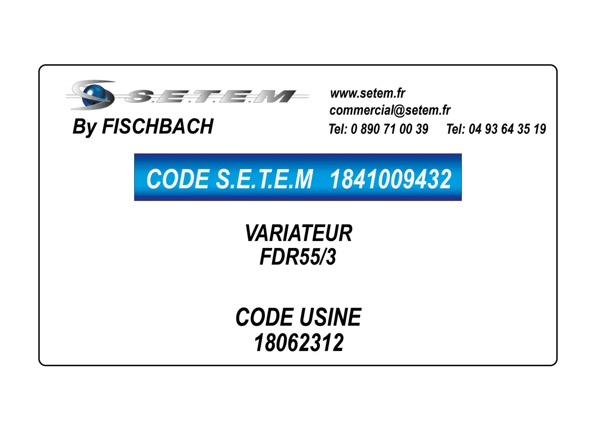 1841009432-VARIATEUR FDR55/3 FISCHBACH 18062312