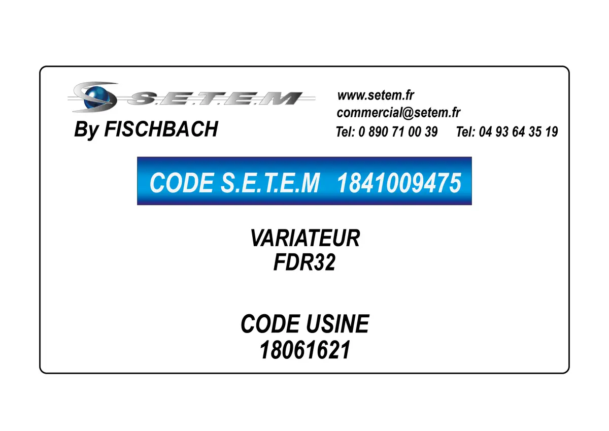 1841009475-VARIATEUR FDR32 FISCHBACH 18061621