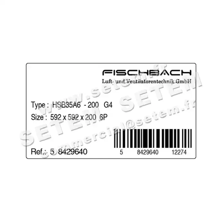 1841009640-FILTRE FISCHBACH HSB35A6.200 G4 592X592X200 6P 3