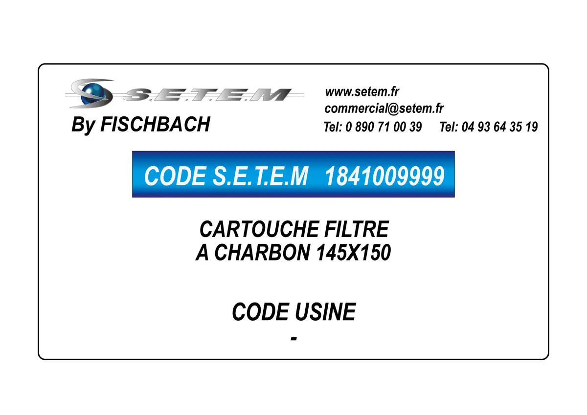 1841009999-CARTOUCHE FILTRE FISCHBACH A CHARBON 145X150