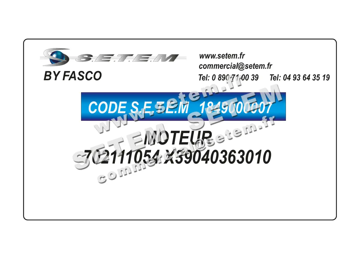 1849000007-MOTEUR FASCO 702111054 "X39040363010"