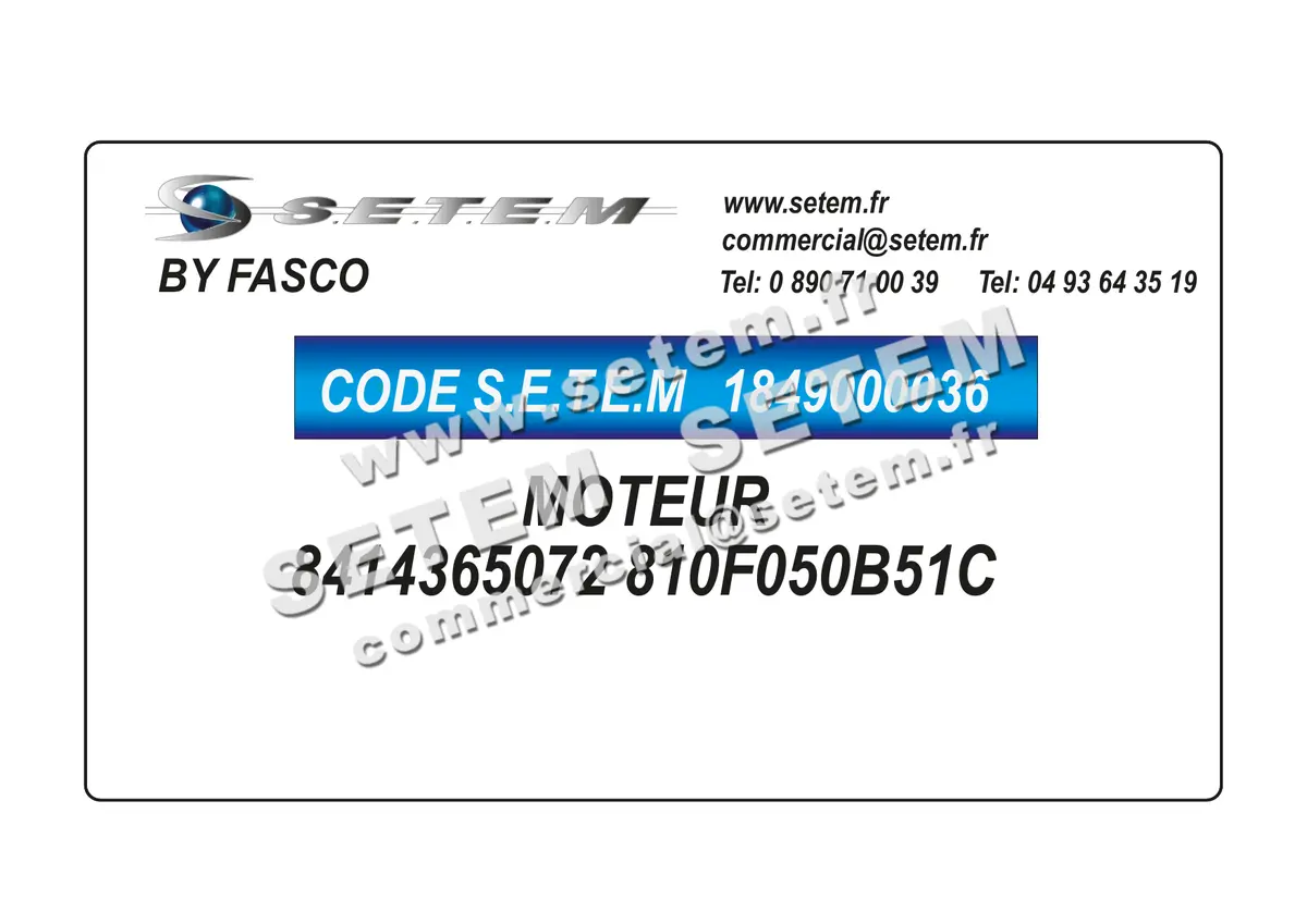1849000036-MOTEUR FASCO 8414365072 "810F050B51C"