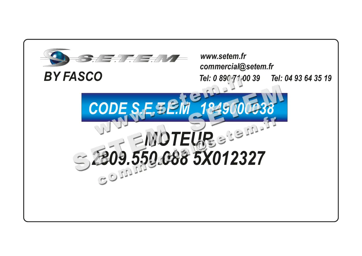 1849000038-MOTEUR FASCO 2809.550.088 "5X012327"