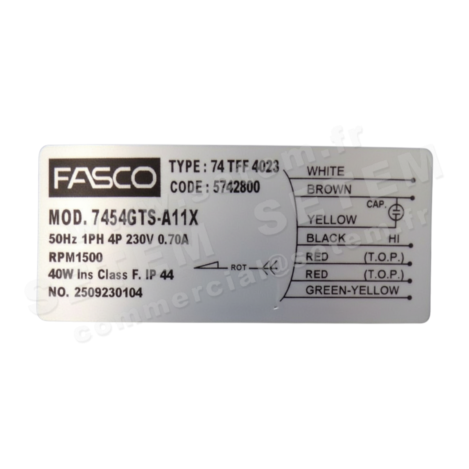 MOTEUR 7454GTS.A11X 74TFF4023 *5742800* 2