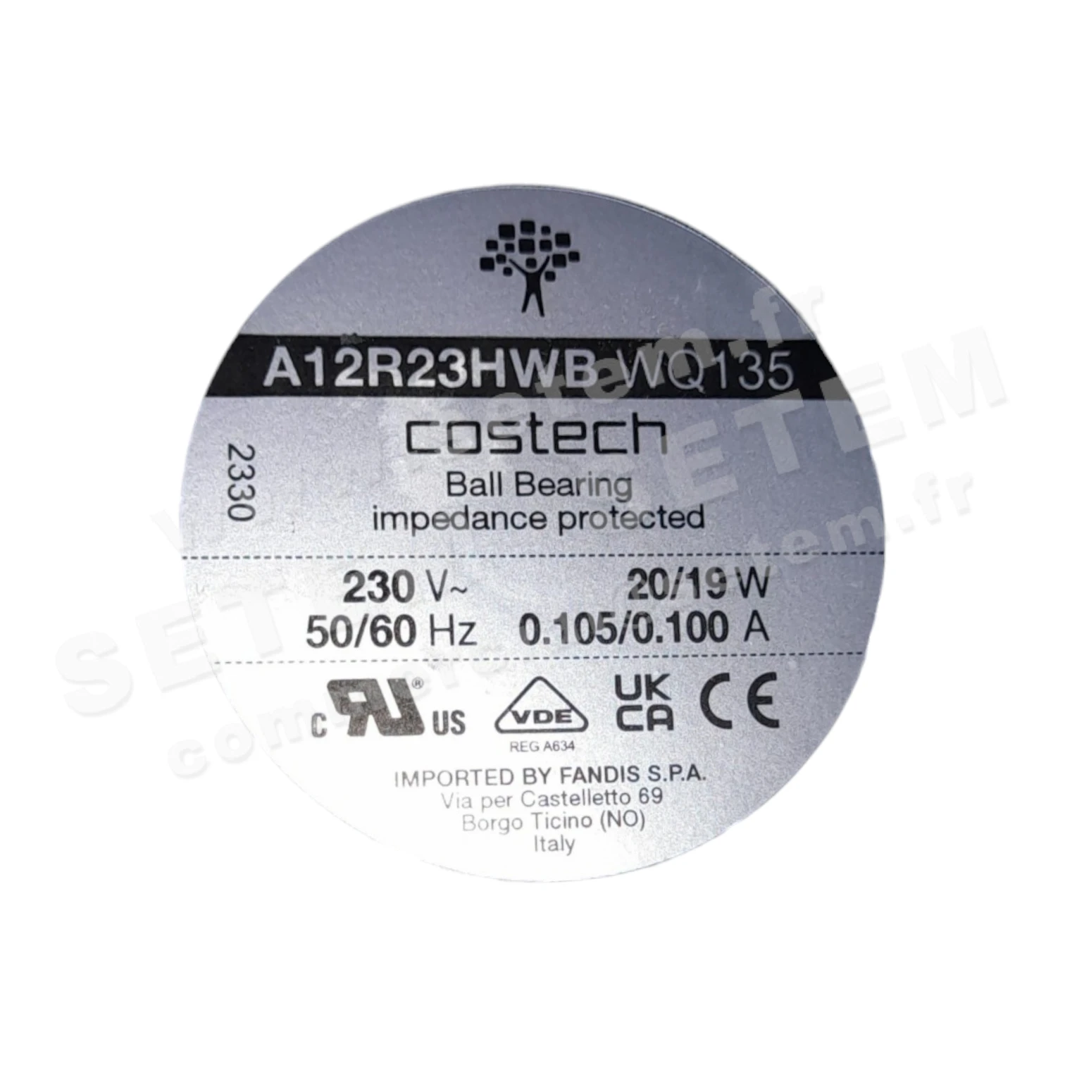 VENTILATEUR A12R23HWBWQ135 2