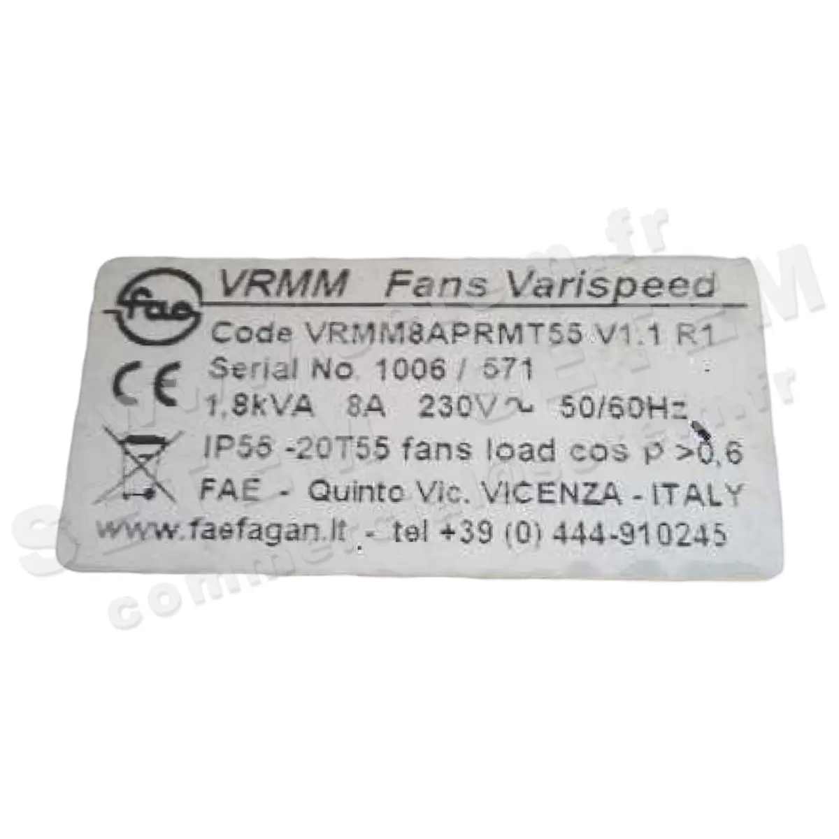 1897000001-VARIATEUR FAE VRMM8APRMT55V1.1R1