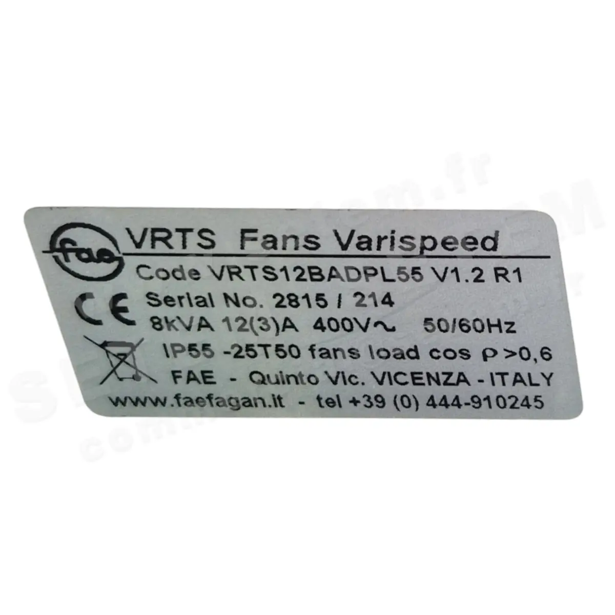 1897000500-VARIATEUR FAE VRTS12BADPL55V1.2R1