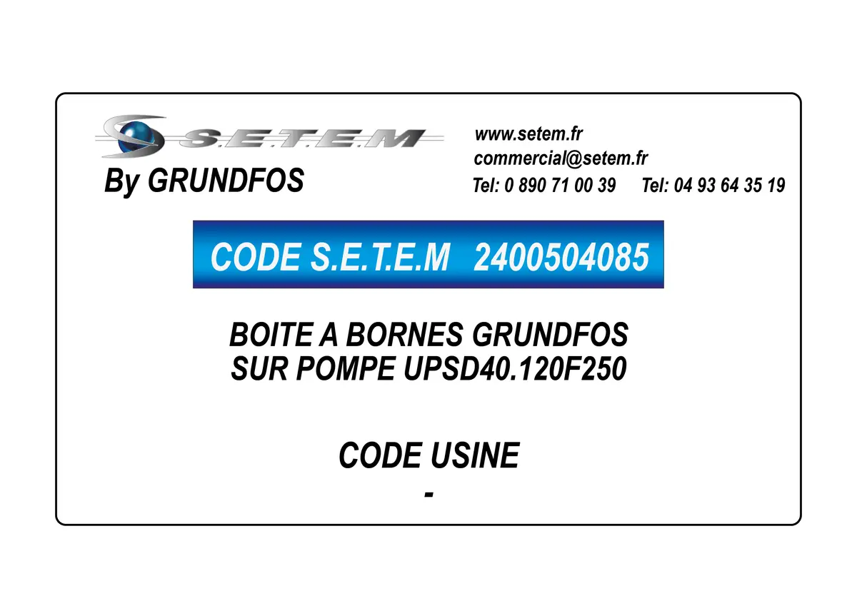 2400504085-BOITE A BORNES SUR POMPE GRUNDFOS UPSD40.120F250