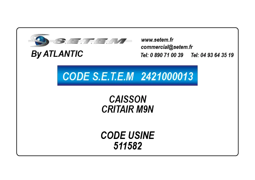 2421000013-CAISSON ATLANTIC CRITAIR M9N *511582*