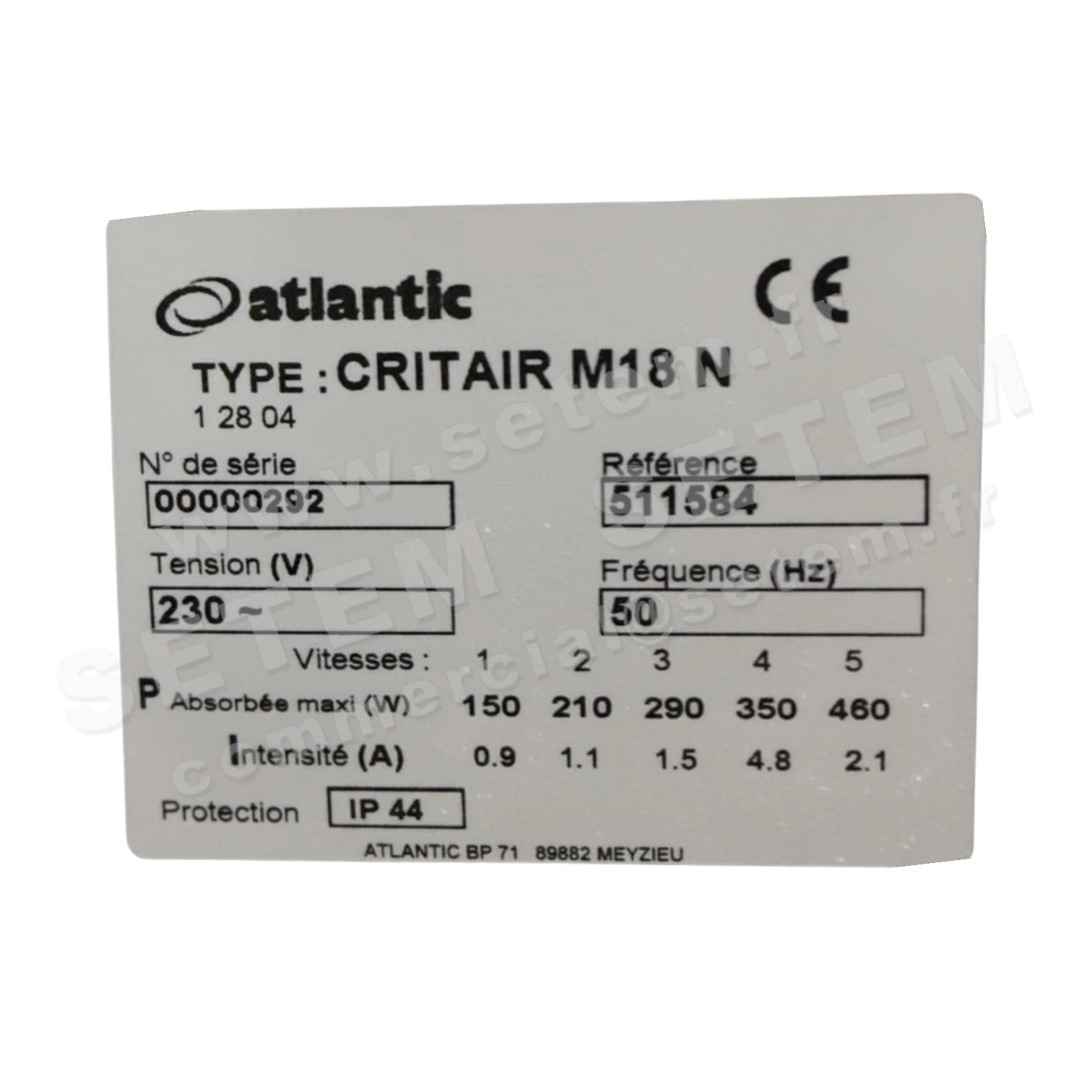 2421000017-CAISSON ATLANTIC CRITAIR M18N *511584*