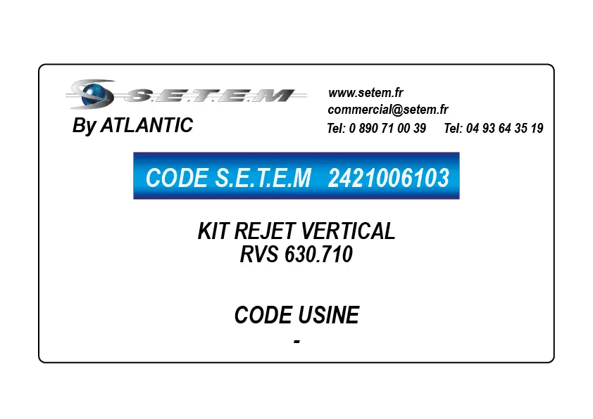 2421006103-KIT REJET VERTICAL RVS 630.710 ATLANTIC