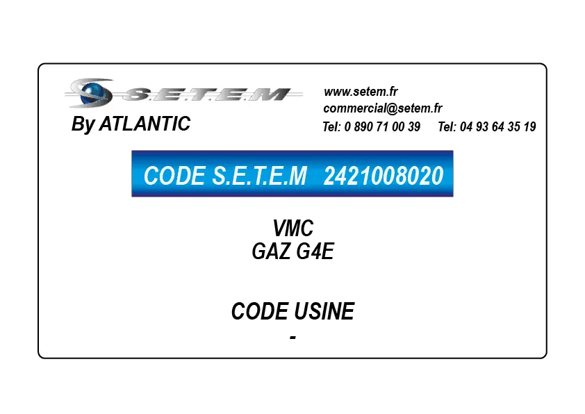 2421008020-VMC GAZ G4E ATLANTIC