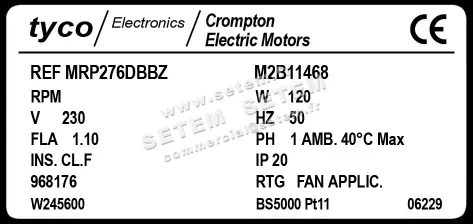 2421009810-MOTEUR ATLANTIC MRP276DBBZ 009114311" *M2B11468* 3