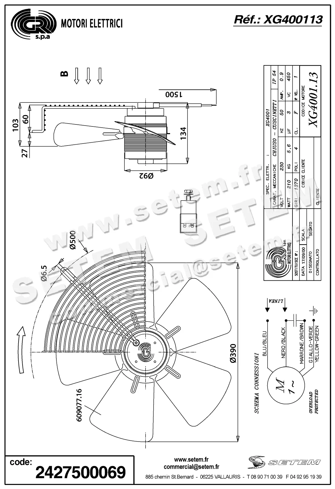 2427500069-VENTILATEUR GR XG400113 2