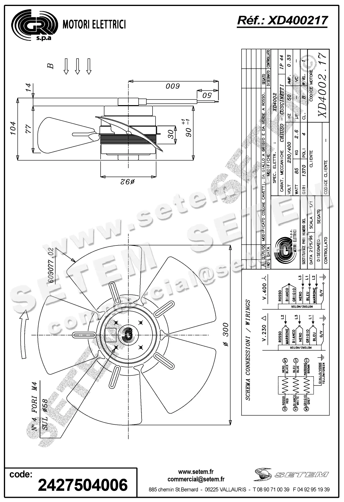 2427500215-VENTILATEUR GR XD400217 2