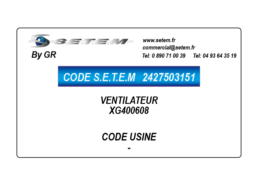 VENTILATEUR XG400608
