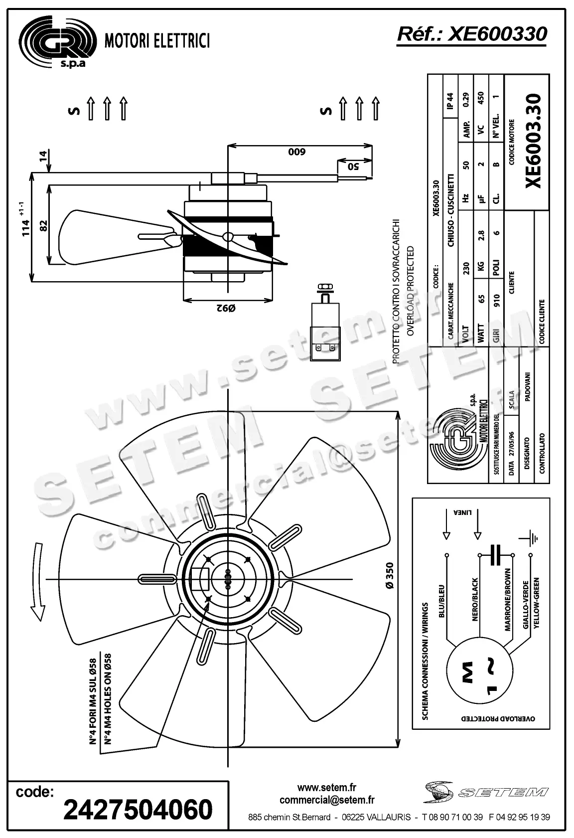 2427504060-MOTOHELICE GR XE600330 2