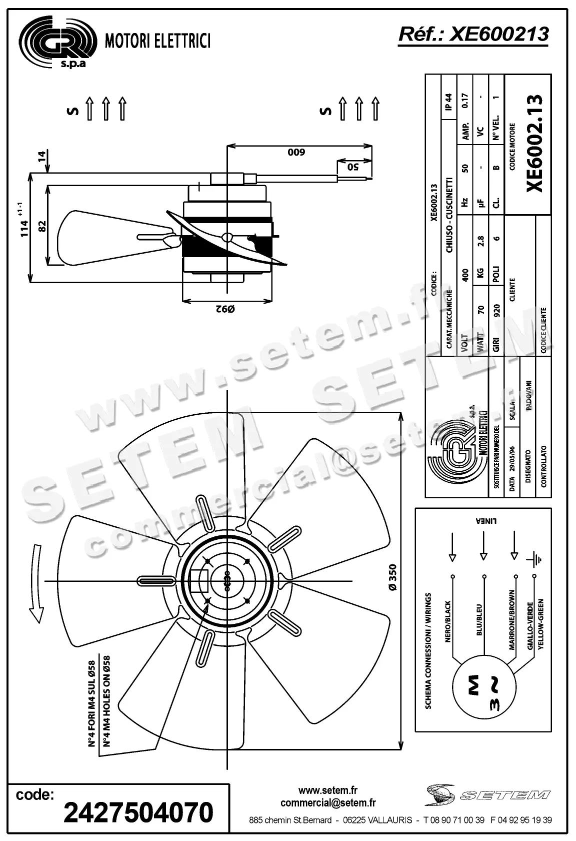 2427504070-MOTOHELICE GR XE600213 2