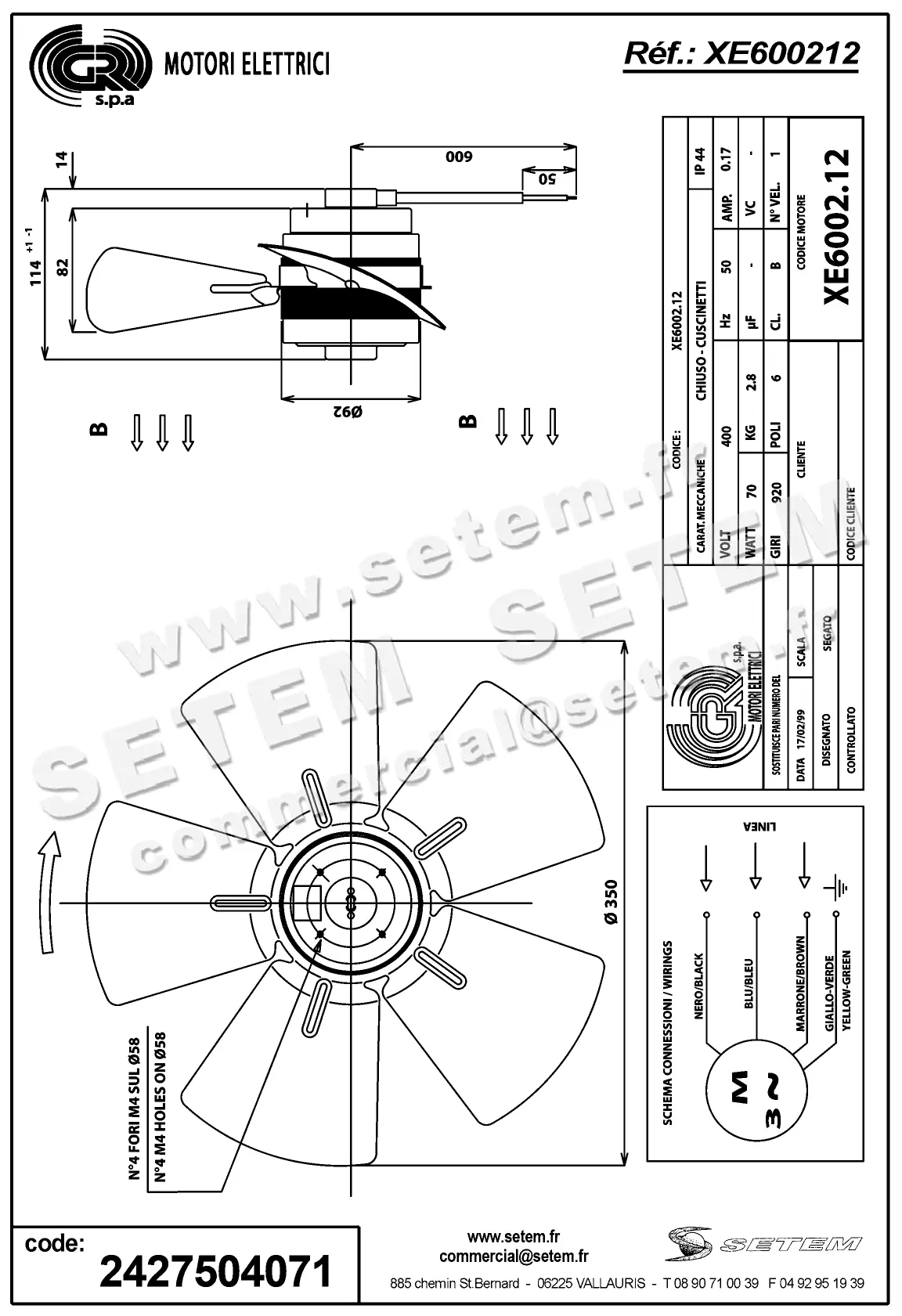2427504071-MOTOHELICE GR XE600212 2