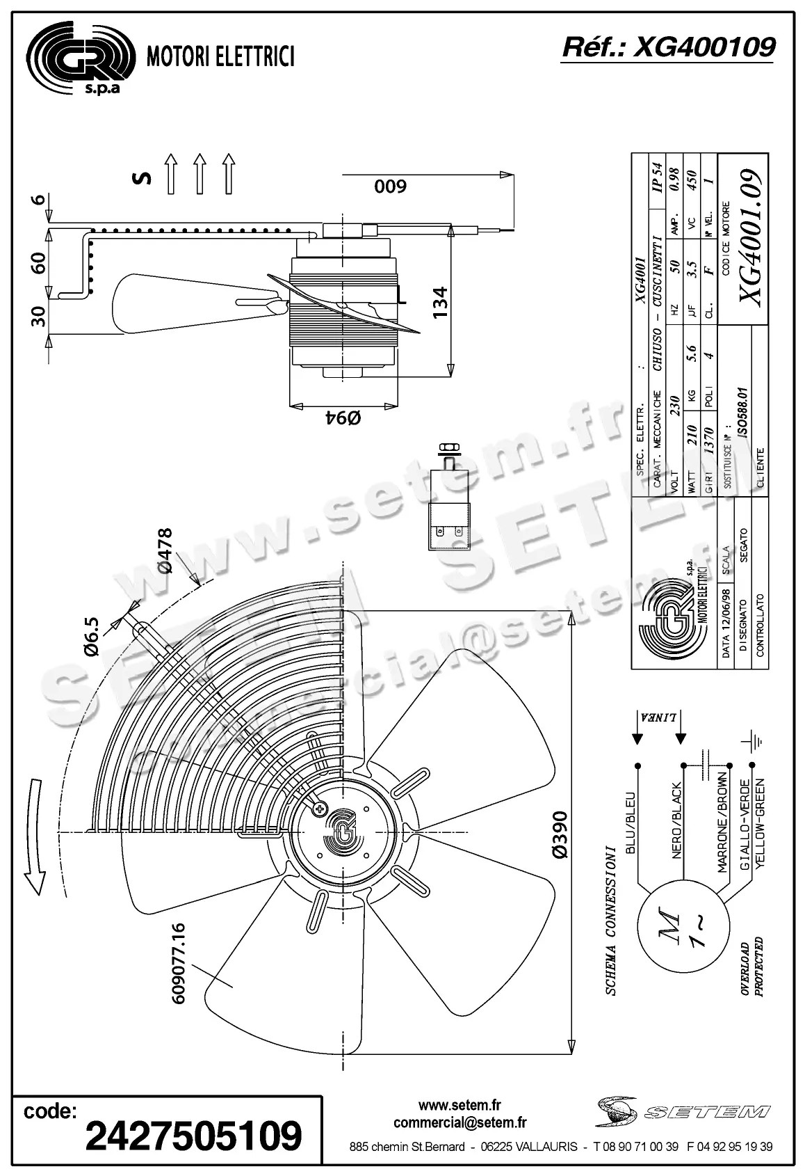 2427505109-VENTILATEUR GR XG400109 2