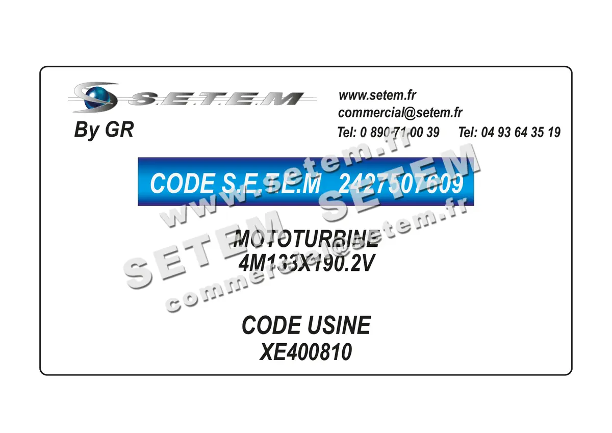 2427507609-MOTOTURBINE GR 4M133X190.2V *XE400810* 2