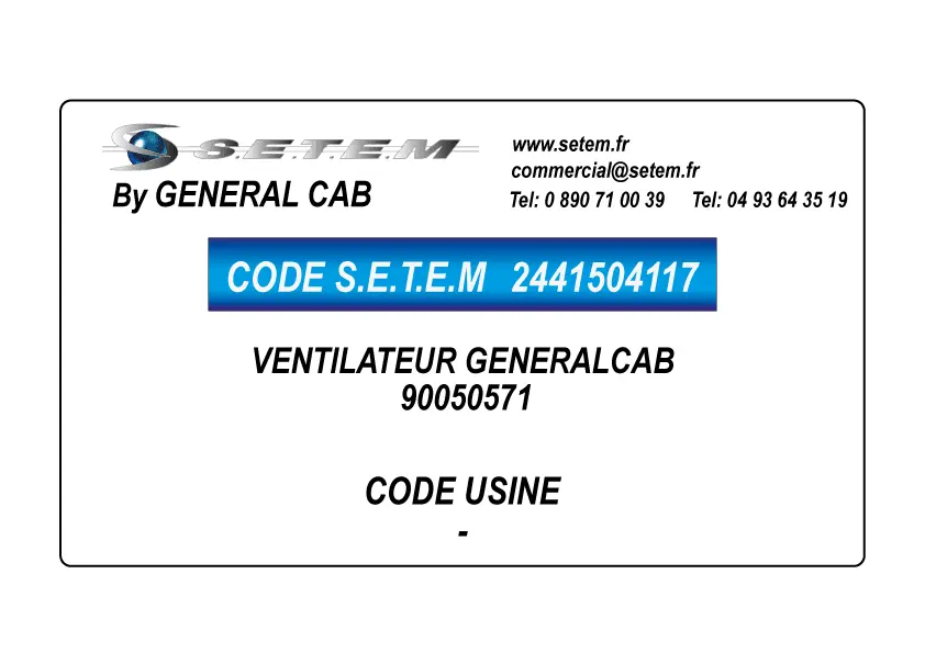 2441504117-VENTILATEUR GENERALCAB 90050571