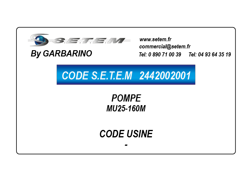 POMPE MU25-160M 2