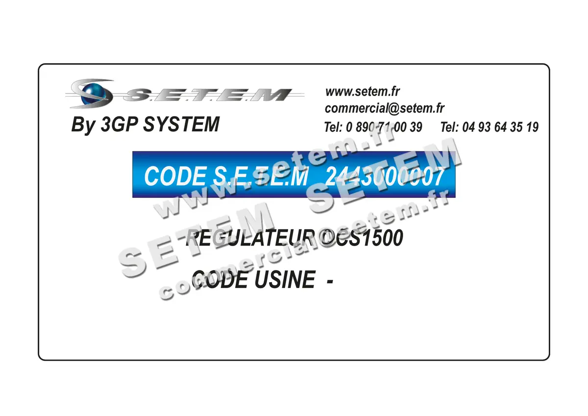 2443000007-REGULATEUR 3GP OCS1500 2