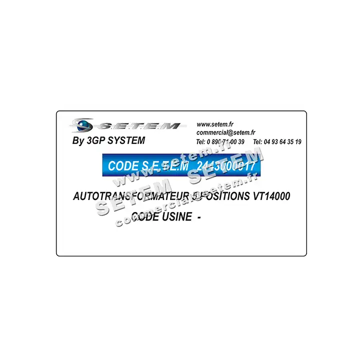 2443000017-AUTOTRANSFORMATEUR 5 POSITIONS 3GP VT14000 2